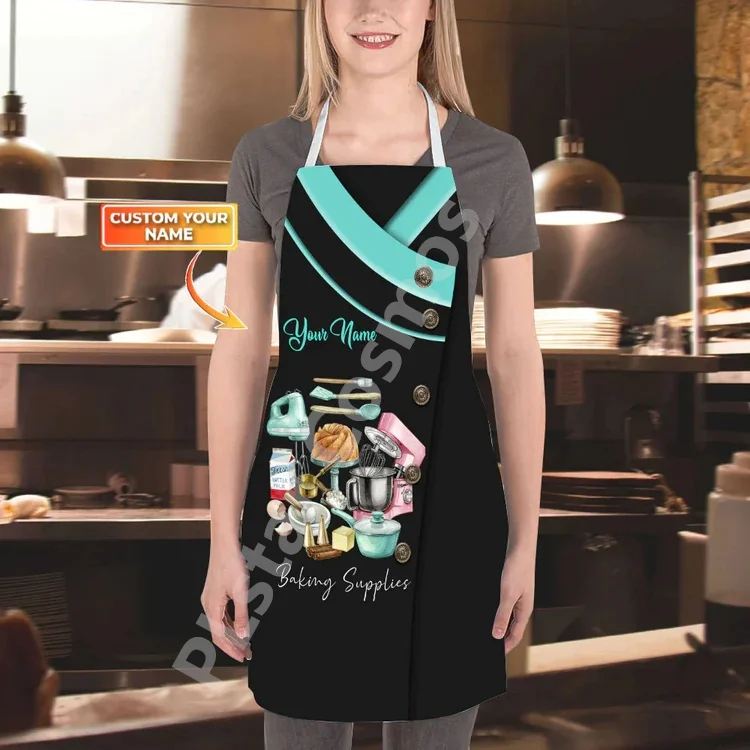 Baking Supplies, Baker, Bakery Chef, Personalized Name Apron (Non Workwear) 3D All Over Printed Apron