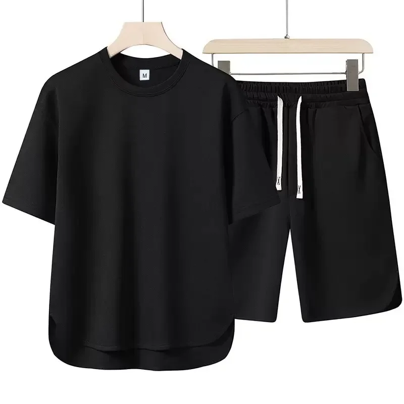 

2025 men's summer sportswear short sleeved T-shirt casual shorts two-piece set