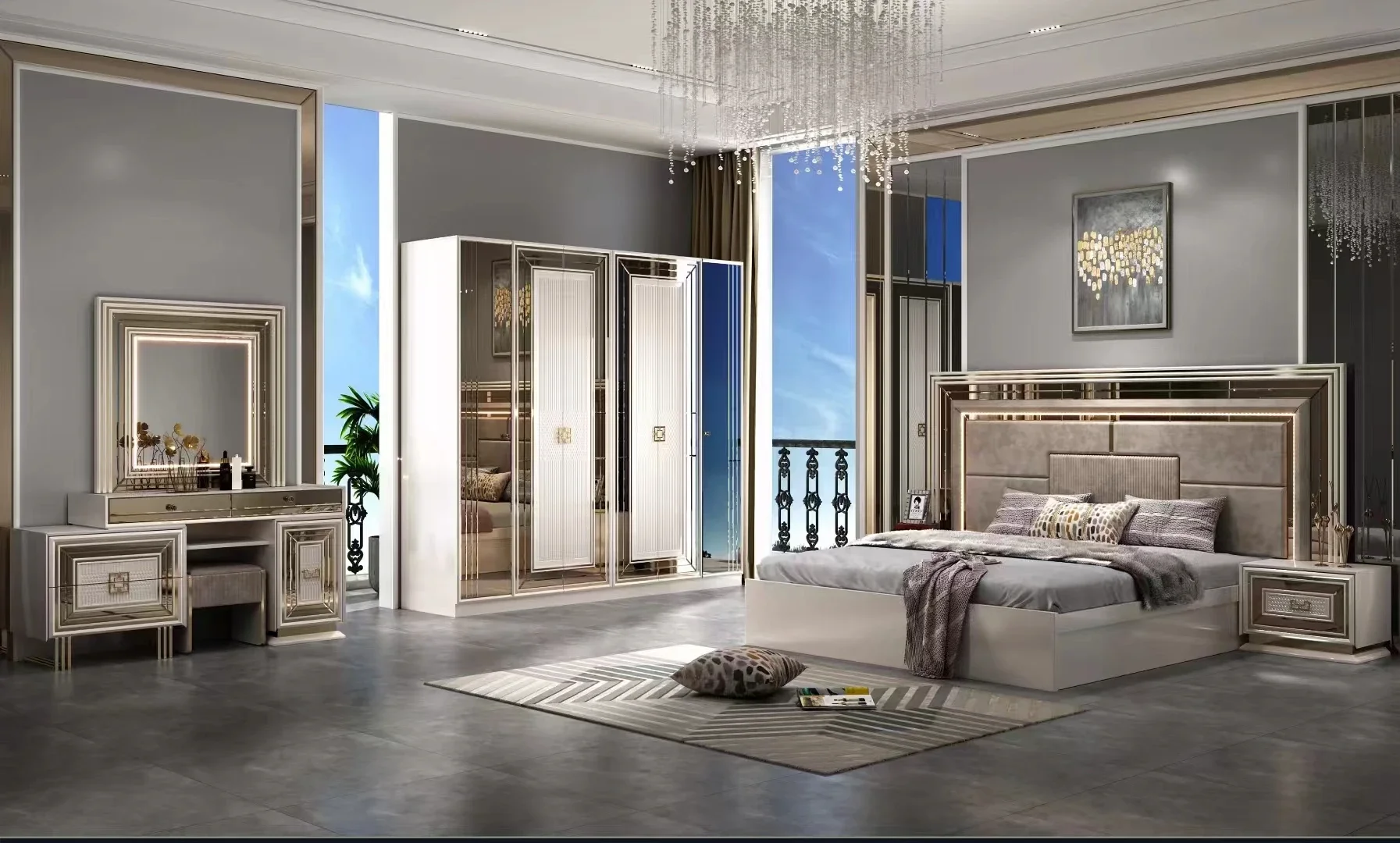 Modern design high quality latest bedroom set general home use comfortable bedroom suite furniture