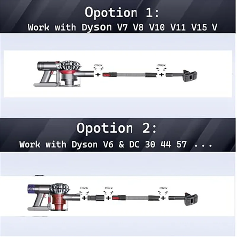 YCOC-Juego de cepillos para novio de perros de pelo medio y largo para Dyson V6, V7, V8, V10, V11, V12 V15, herramienta de cuidado de mascotas al vacío fácil de usar