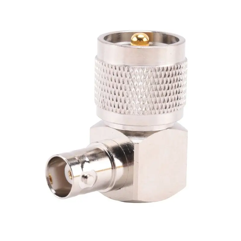 A13E-3X UHF PL259 PL-259 Male To BNC Female Right Angle RF Adapter Connector,Silver
