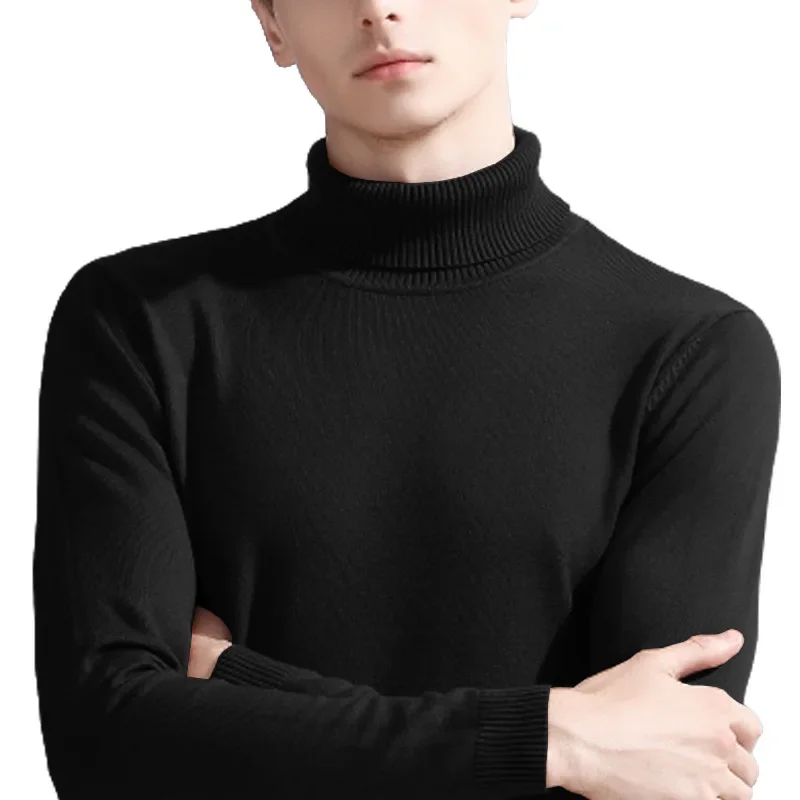 MRMT 2024 Brand New Men's Turtleneck Sweater Men High Lapel Man Knitwear Sweater For Male Base Sweater Tops