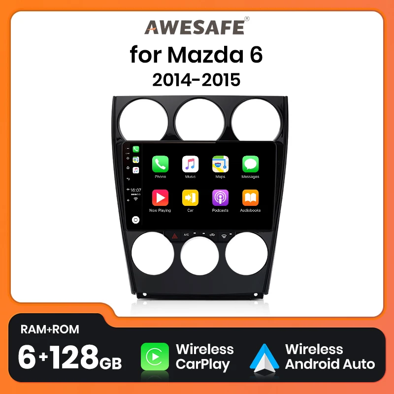 AWESAFE PX9 Plus Car Radio For Mazda 6 2016 - 2021 wireless CarPlay Android Auto car intelligent systems No 2 din 2din DVD