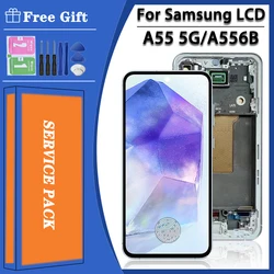 6.6'' Super AMOLED For Samsung A55 5G LCD A556V A556E A5560 Display Touch Screen Digitizer For Samsung A556B LCD Frame