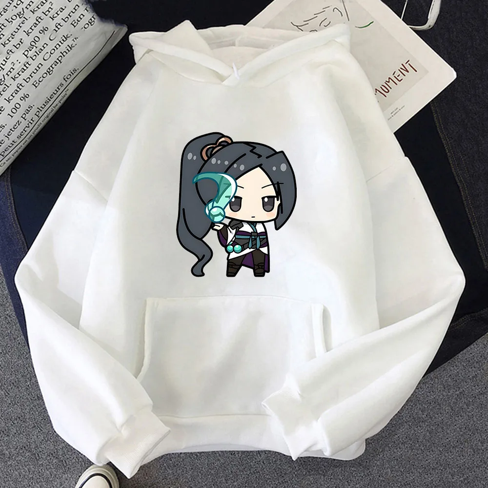 Valorant Acrylic Hoodie Cartoon Print Harajuku Kawaii Sweatshirt Anime Print Fleece Clothing Women/men Retro Cute Fashion Hoody