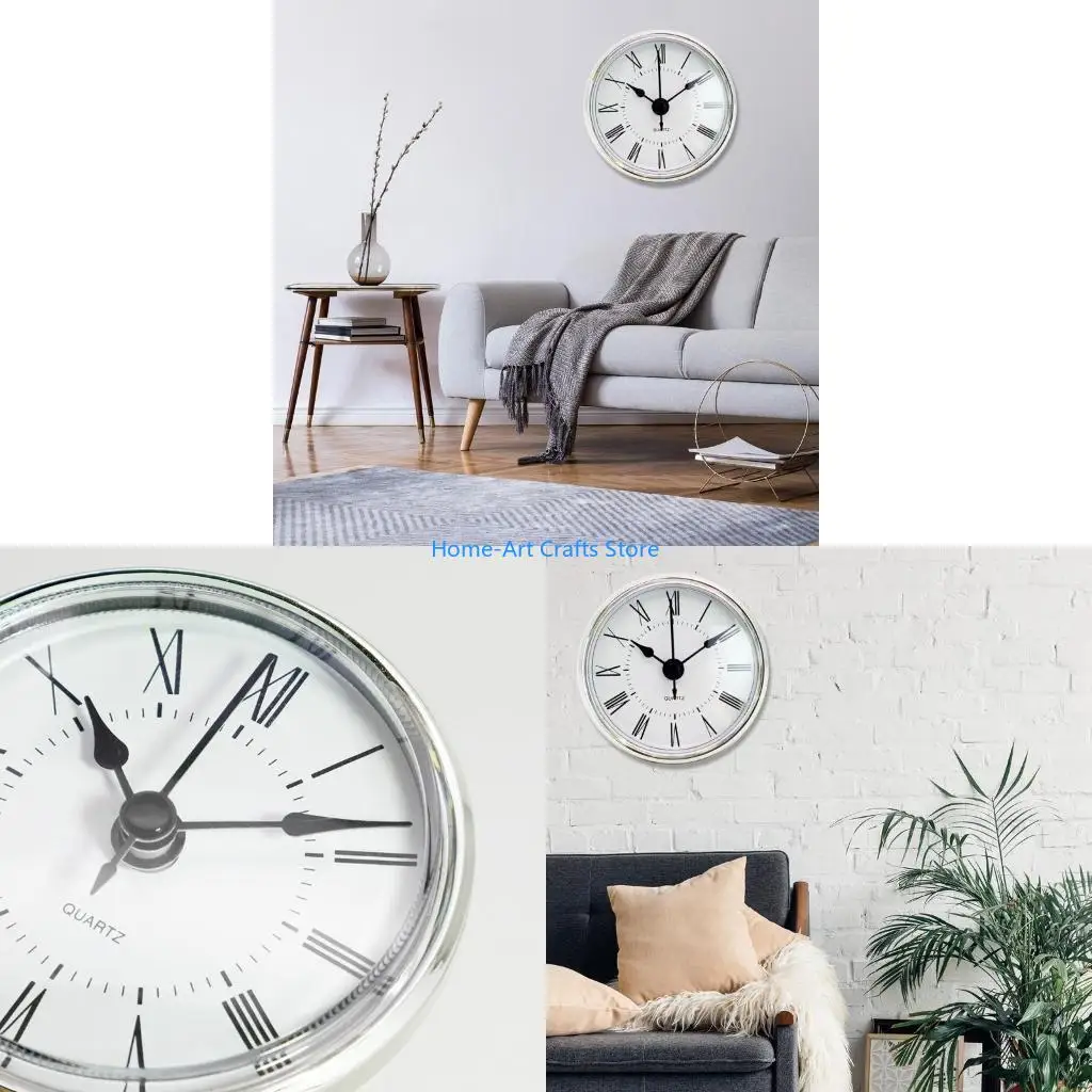 Y3NA Handicraft Clock Accessories DIY Clock 70mm Clock for Head Inlaid
