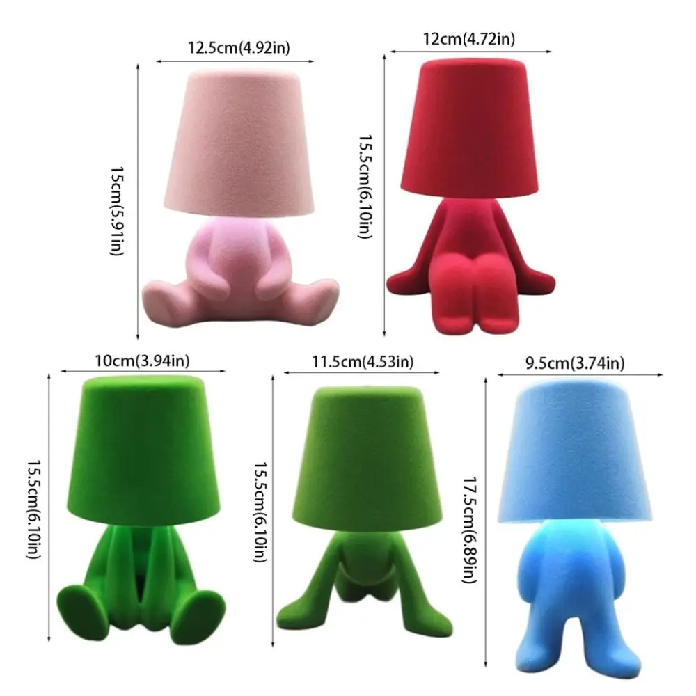 Touch Control Table Lamp Colorful Design Flocking Texture Night Lamp Creative Shape Mini Size Bedside Lamp Children's Room