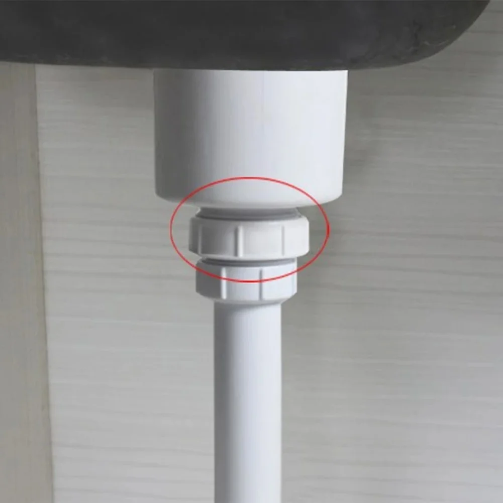 PP Plastic Sink Drain Adapter Reducer 1 1/2 To 1 1/4 Inch Plumbing Fitting For Kitchen Bathroom Basin Pipe Connection Hardware