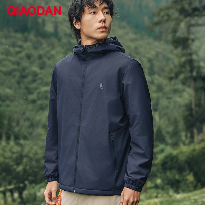 QIAODAN Outdoor Jacket 2025 Winter Fleece Lined Waterproof Windproof Sports Trench Coat Casual Windbreaker Coats QXEFD3244035R