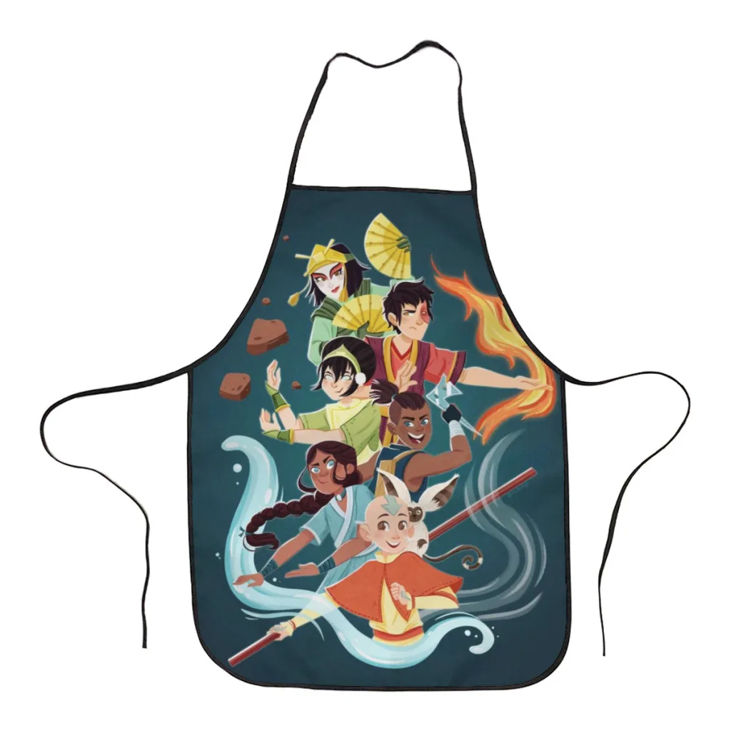 

Classic Anime Avatar The Last Airbender Kitchen Aprons for Women Household Cleaning Apron Chefs Cooking Baking Apron for Child