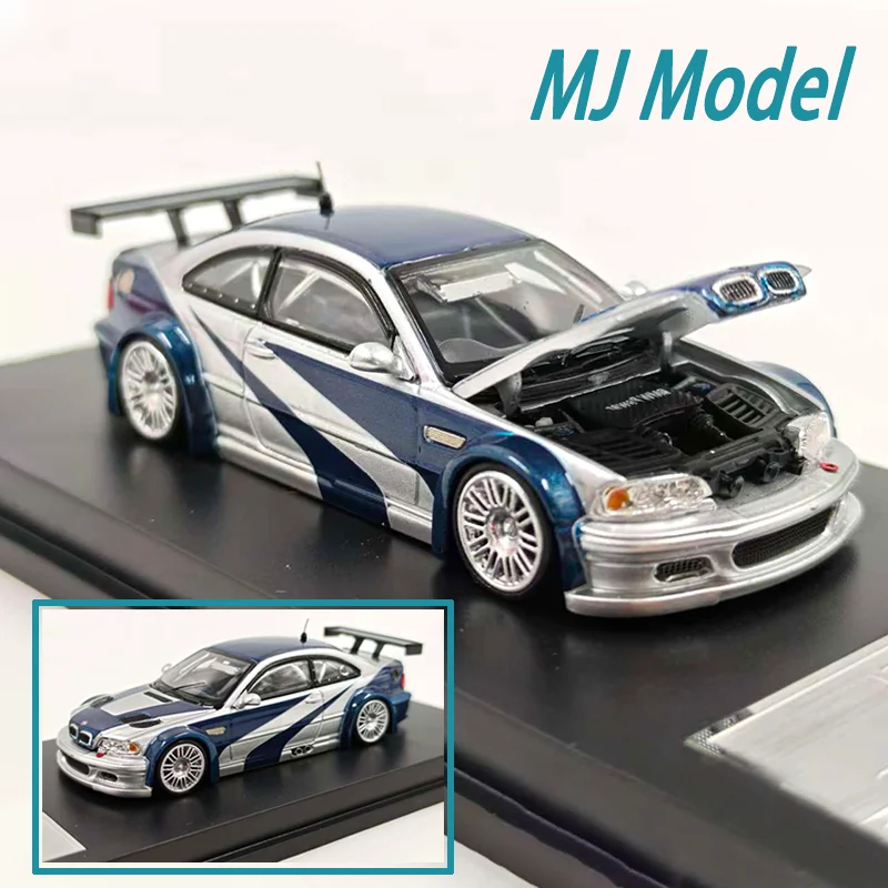 

Модель MJ, масштаб 1:64, M3 E46 GTR, модель автомобиля из сплава, классическая сувенирная подарочная игрушка для взрослых, статический дисплей