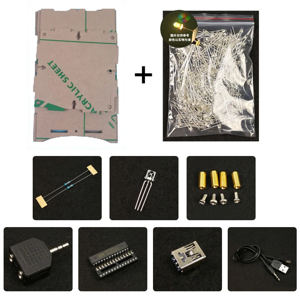 DIY Round Fruit Cube Electronic Kit Colorful LED Spectrum SCM Creative Welding Practice DIY Kit Electronic 5V