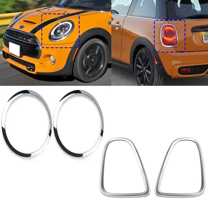 

1 пара декоративных наклеек на фару/задний фонарь для MINI Cooper S R55 R56 R57 R58 R59 2007-2015, черный/хром