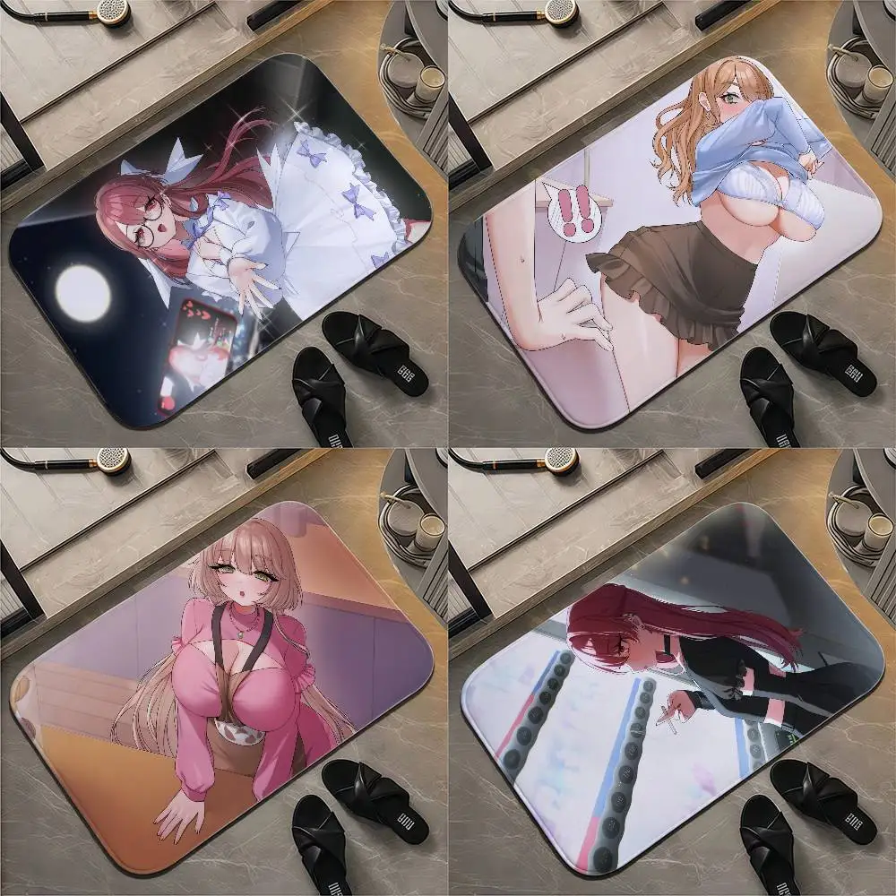 

Cute Anime Girl Floor Mat Printed Large Carpets Room And Bedroom Carpets Bathroom Anti Slip Door MATS Small Carpets