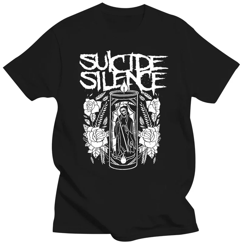 

Printed T-shirt Men Short Sleeve O-neck T-shirts Summer Stree Twear Silence Men Grim Reaper Candle T-shirt