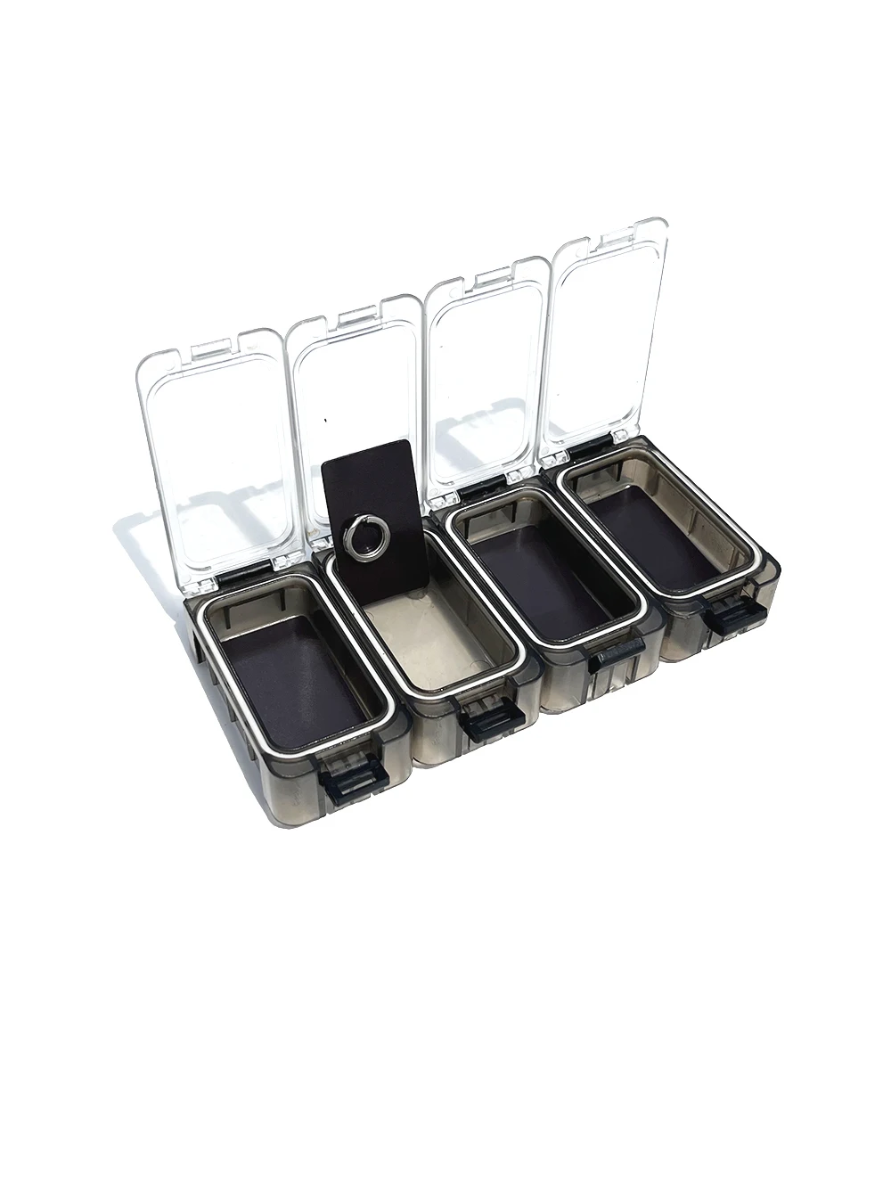 4er-Pack, kostenlose Zusatzbox für Angelhaken, Aufbewahrungsbox für Angelzubehör, magnetische Angelhaken- und Köderbox, kleine Werkzeugbox für Zubehör. – Detail 10