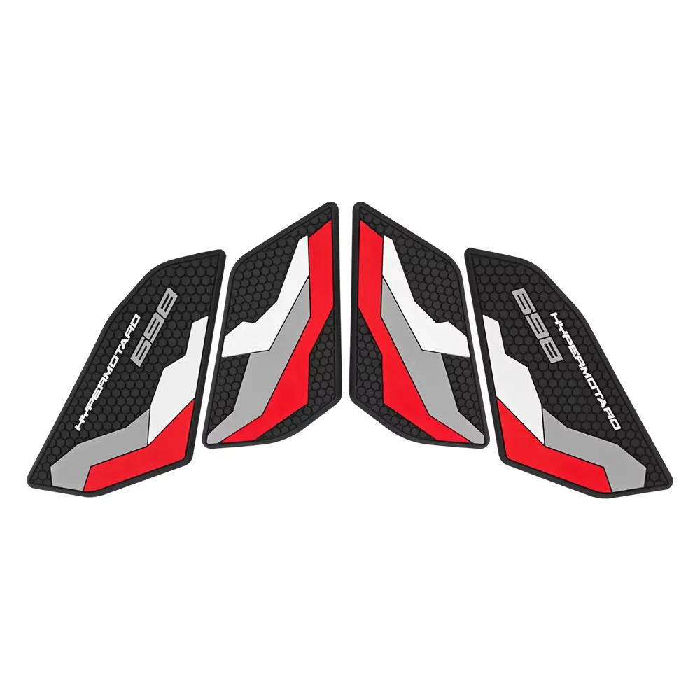 ل Ducati Hypermotard 698 مونو RVE 2025 خزان وقود دراجة نارية وسادة واقية مجموعة ملصقات عدم الانزلاق الجانب خزان الوقود ملصق #2