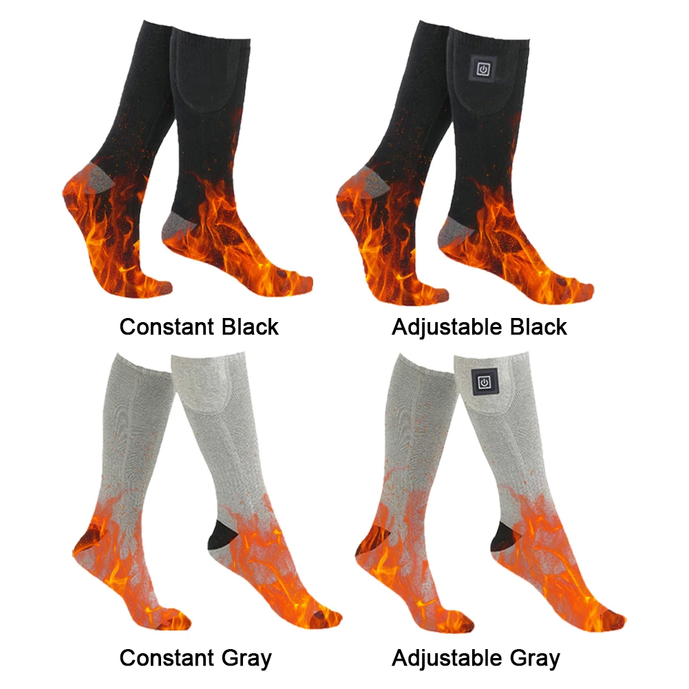 Electric Heated Socks 3 Level Temperature Winter Heating Socks Cold-Proof Warm Winter Socks Washable for Cycling Camping Skating