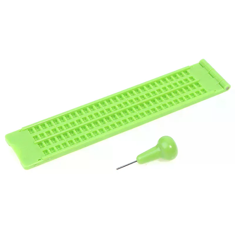 Portable Plastic Braille Writing Slate With Stylus Braille Learning Practice Tool