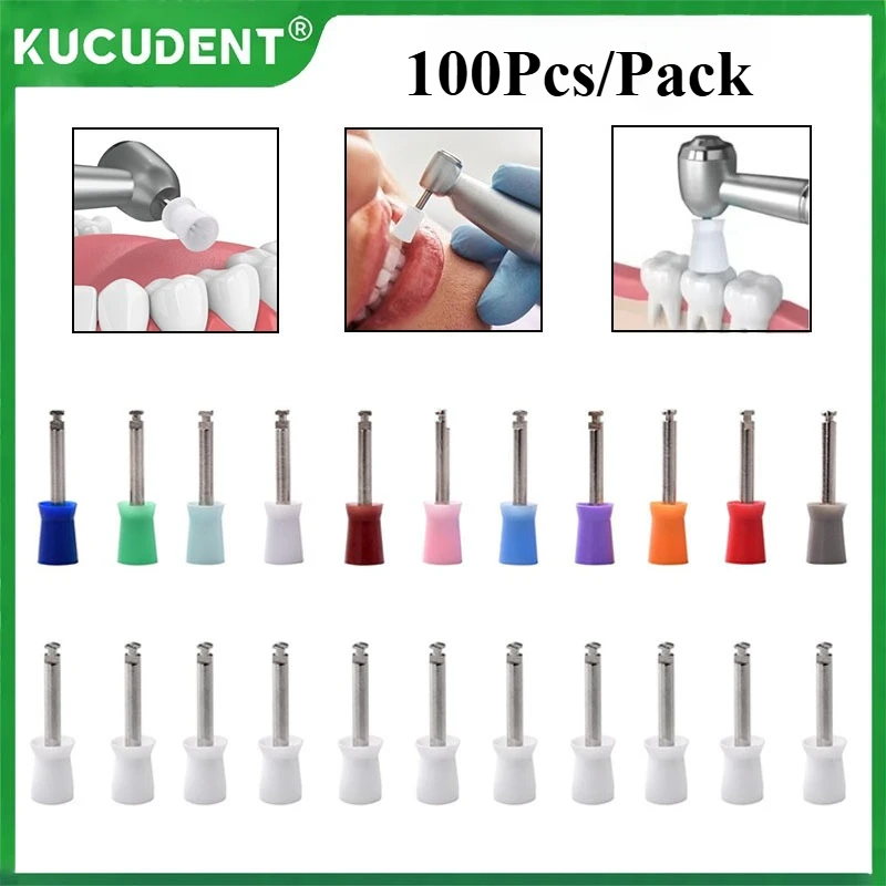 

100Pcs/Box Dental Polishing Cup Soft Rubber Tooth Polish Brush Prophy Cup Latch Type for Low Speed Handpiece Dentistry Materials