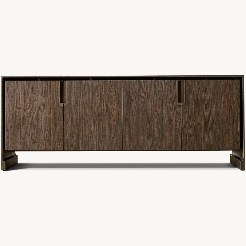 Light luxury simple Nordic solid wood dining side cabinet, Italian minimalist locker, living room storage cabinet