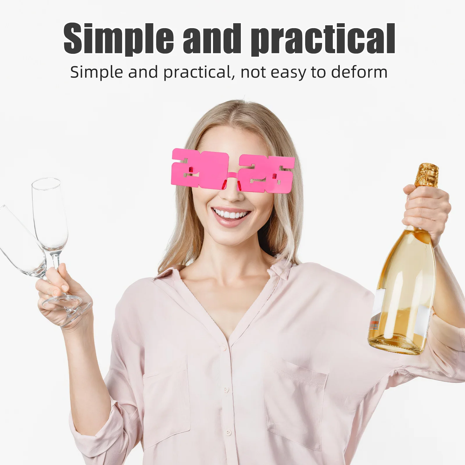 

4Pcs 2026 Number Glasses Plastic Party Supplies Photo Booth Props New Years Eve Eyewear Plastic New Years Eve Glasses