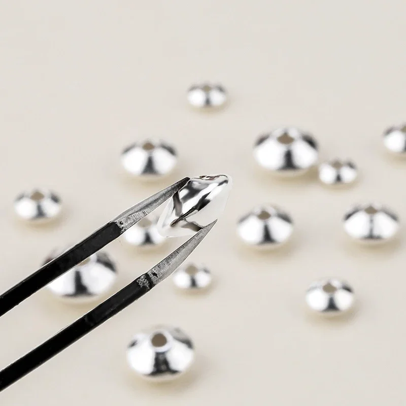 

2025 НОВЫЕ бусины из стерлингового серебра 925 пробы, изысканные бусины-колеса, круглые свободные бусины-разделители для браслета, ожерелья, изготовления ювелирных изделий своими руками