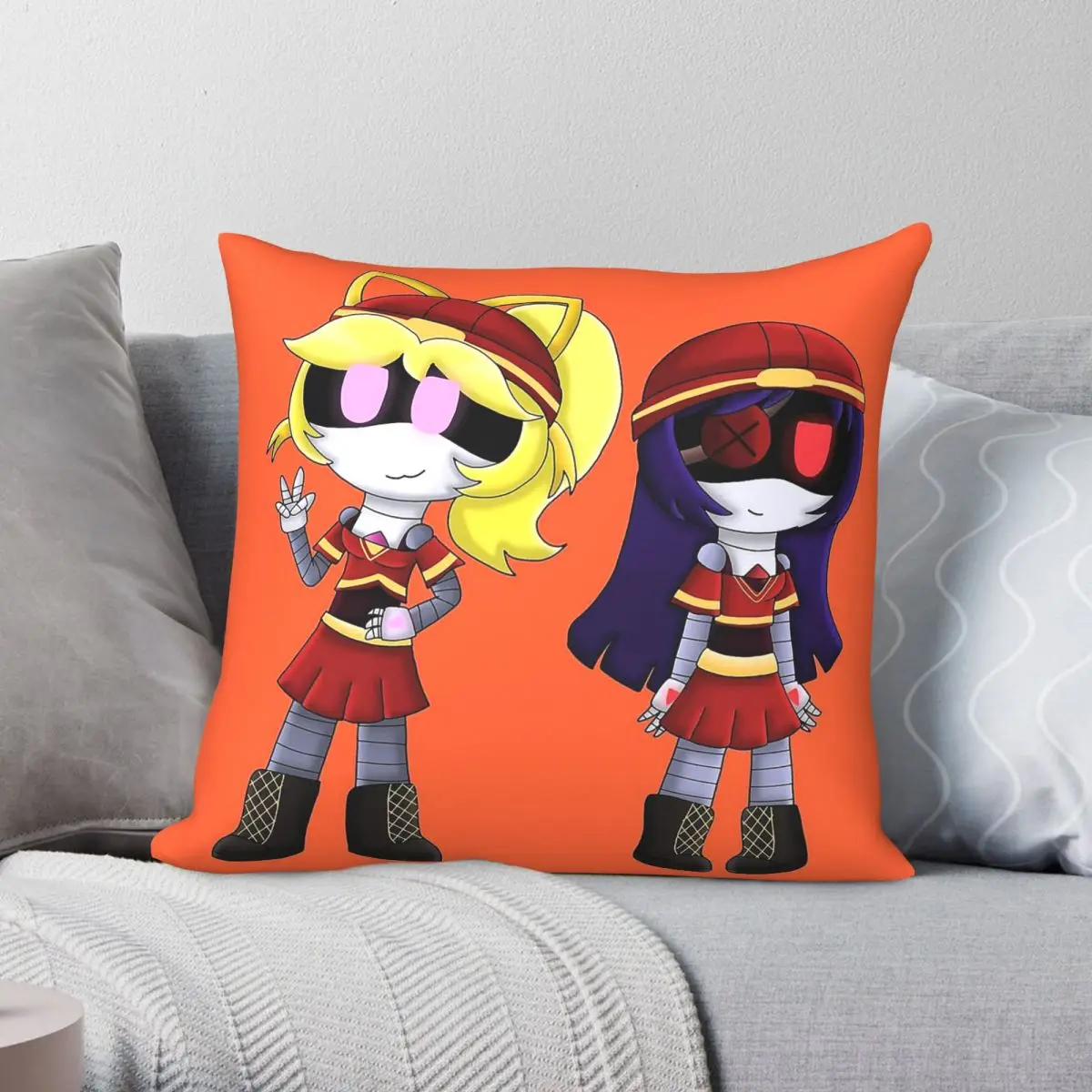 Murder Drones Doll Lizzy Square Pillowcase Polyester Linen Velvet Printed Zip Decorative Home Cushion Case