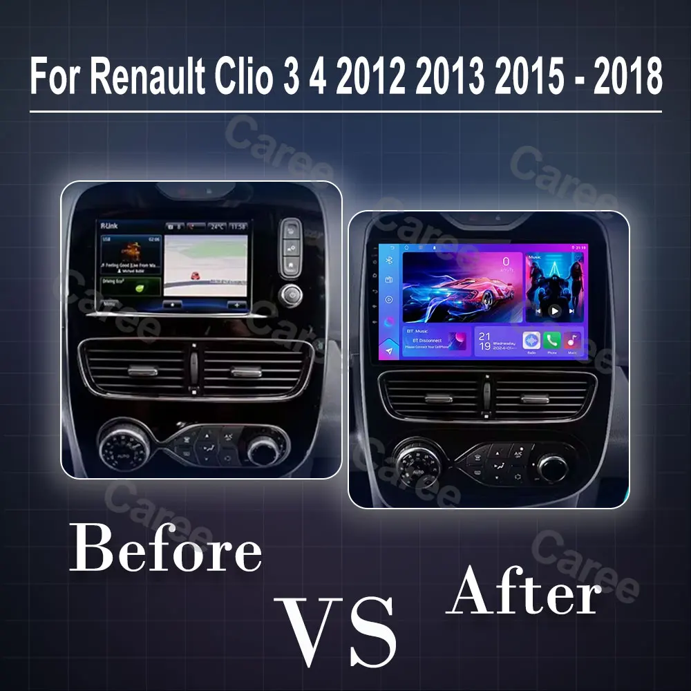 Android 16 Carplay Auto WIFI+4G For Renault Clio 3 4 2012 2013 2015 - 2018 Car Radio GPS Stereo Multimedia Player 2din Wireless