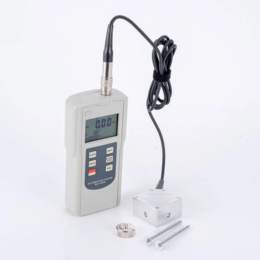 Digital 3D Vibration Tester  AV-160D 10-10KHz X, Y, Z triaxial vibrometer motor mechanical failure vibration analyzer