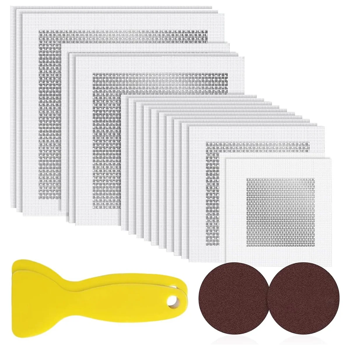 18PCS Aluminum Fiber Mesh Spackle Wall Repair Patch Kit In 2/4/6/8-Inch Sizes For Wall Fixing