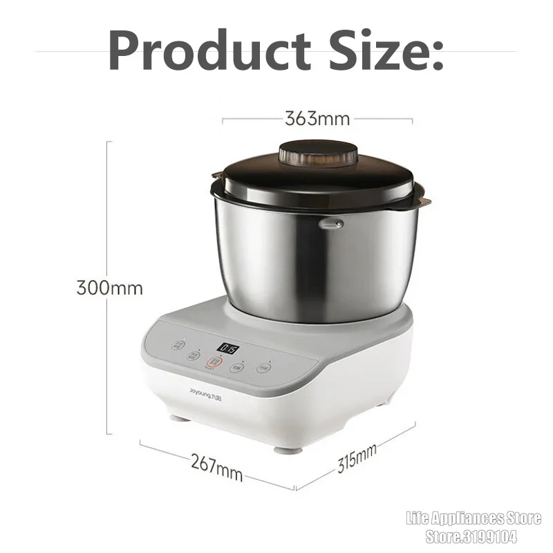 Joyoung M50-MC530 Electric Dough Mixer 220V Kneading Machine Automatic Flour Fermenting Blender 5L Stainless Steel Food Mixer