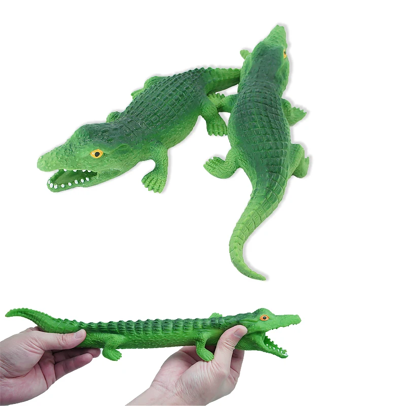 New Trend TPR Soft Rubber Crocodile Stretchy Joke Animal Toys Plastic Crocodile Toys Funny Game Magic Sand Filling For Kids