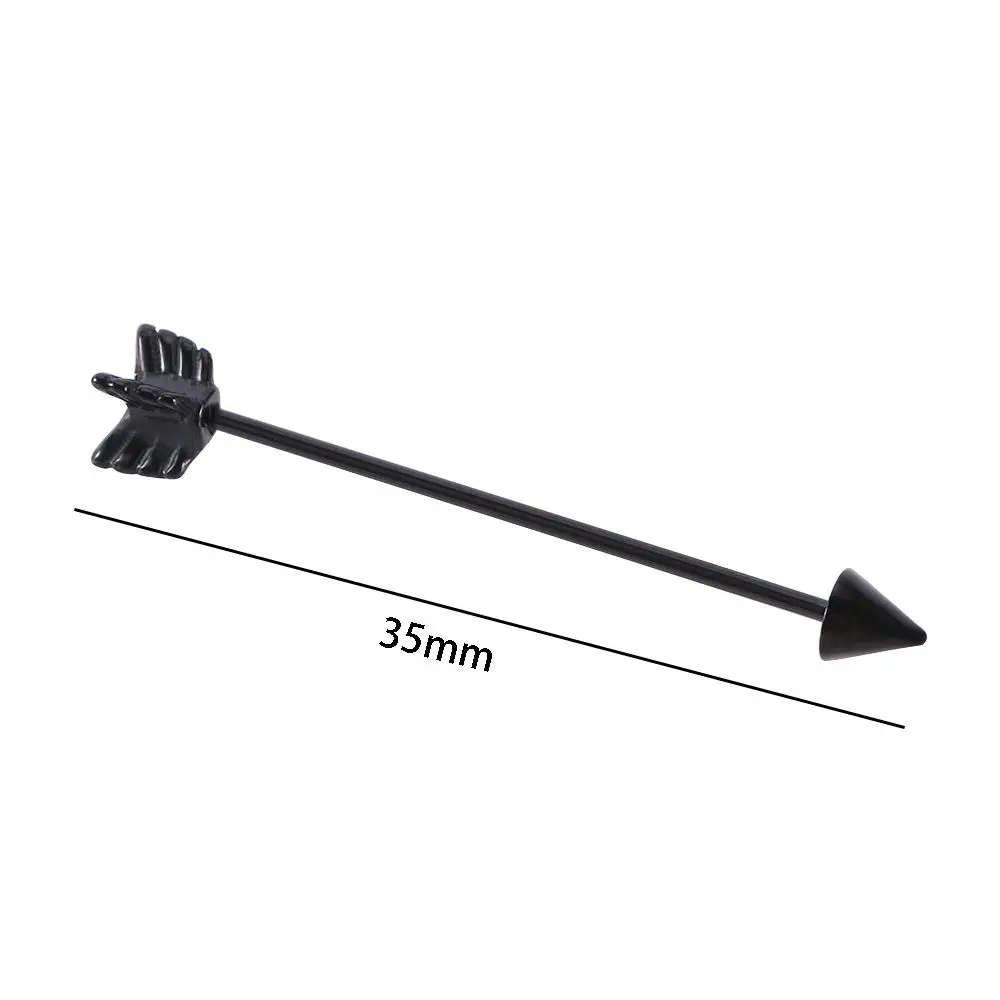 Fashion Long Silver Industrial  Barbell Stainless Steel Jewelry Ear Cartilage Arrow Piercing Stud Earring