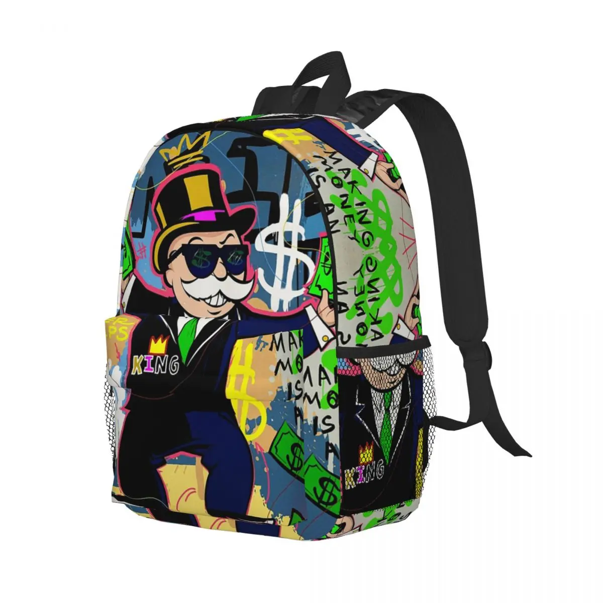 

Рюкзак Monopoly Man Holding Money, студенческая сумка для книг для мальчиков и девочек, детская школьная сумка, компьютерные сумки на плечо для мужчин и женщин