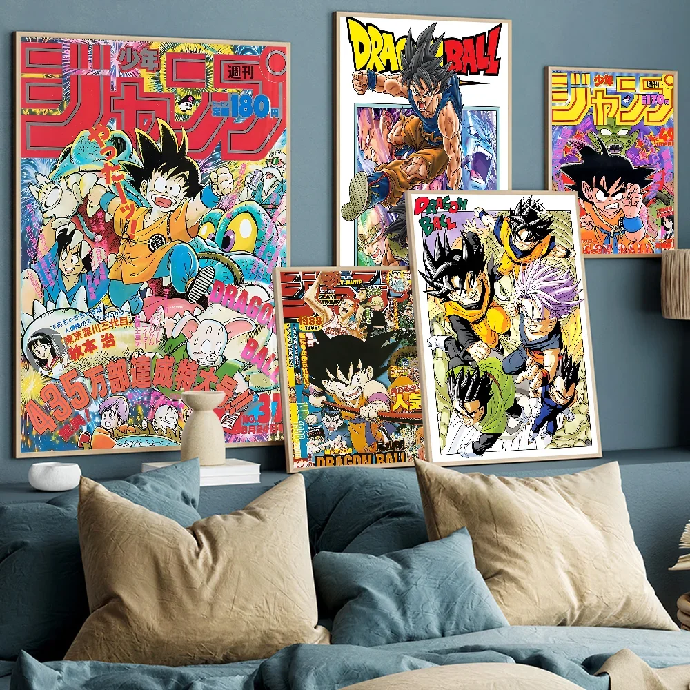 Anime R-Retro D-Dragon Ball Movie Sticky Posters Retro Kraft Paper Sticker DIY Room Bar Cafe Aesthetic Art Wall Painting