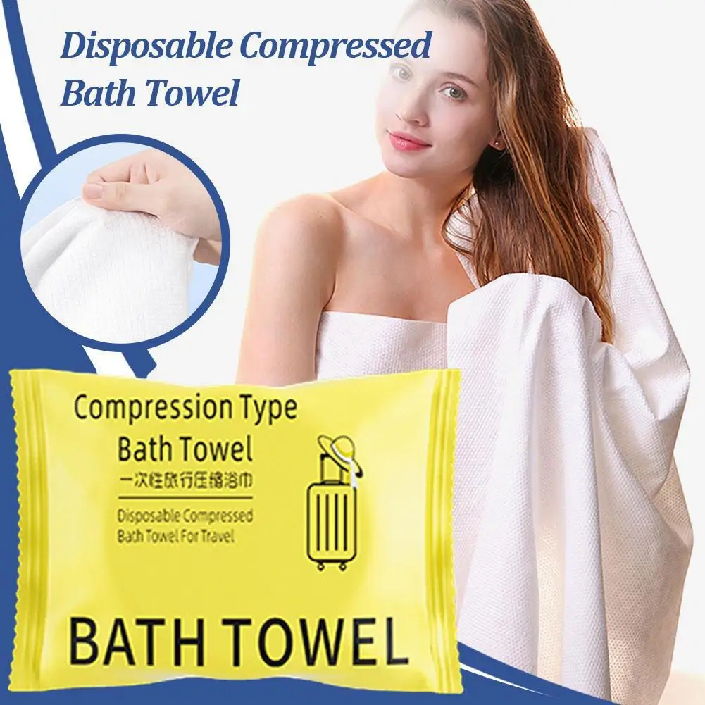 Compressed Bath Towels 140cm Thickened Disposable Portable Large Pure Cotton Bath Towels Light and Reusable for Hiking Swimming