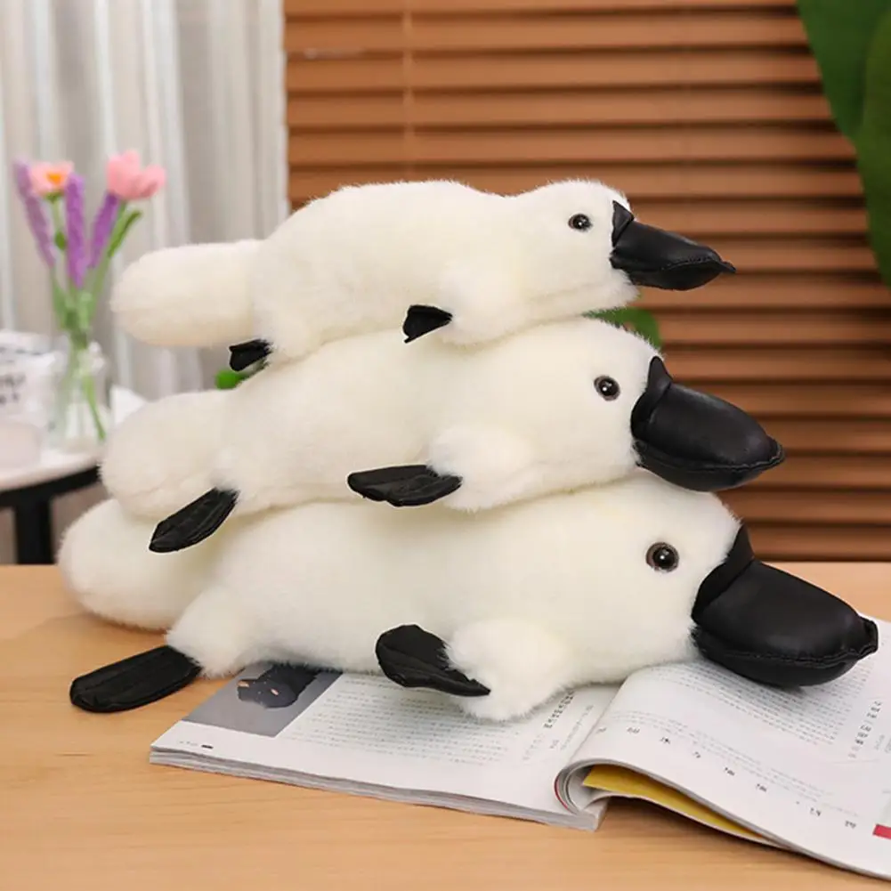 Jouet en peluche bec de canard avec bouche en faux cuir, décor en peluche, beurre en peluche pour enfants et adultes, oreiller de couchage pour la maison