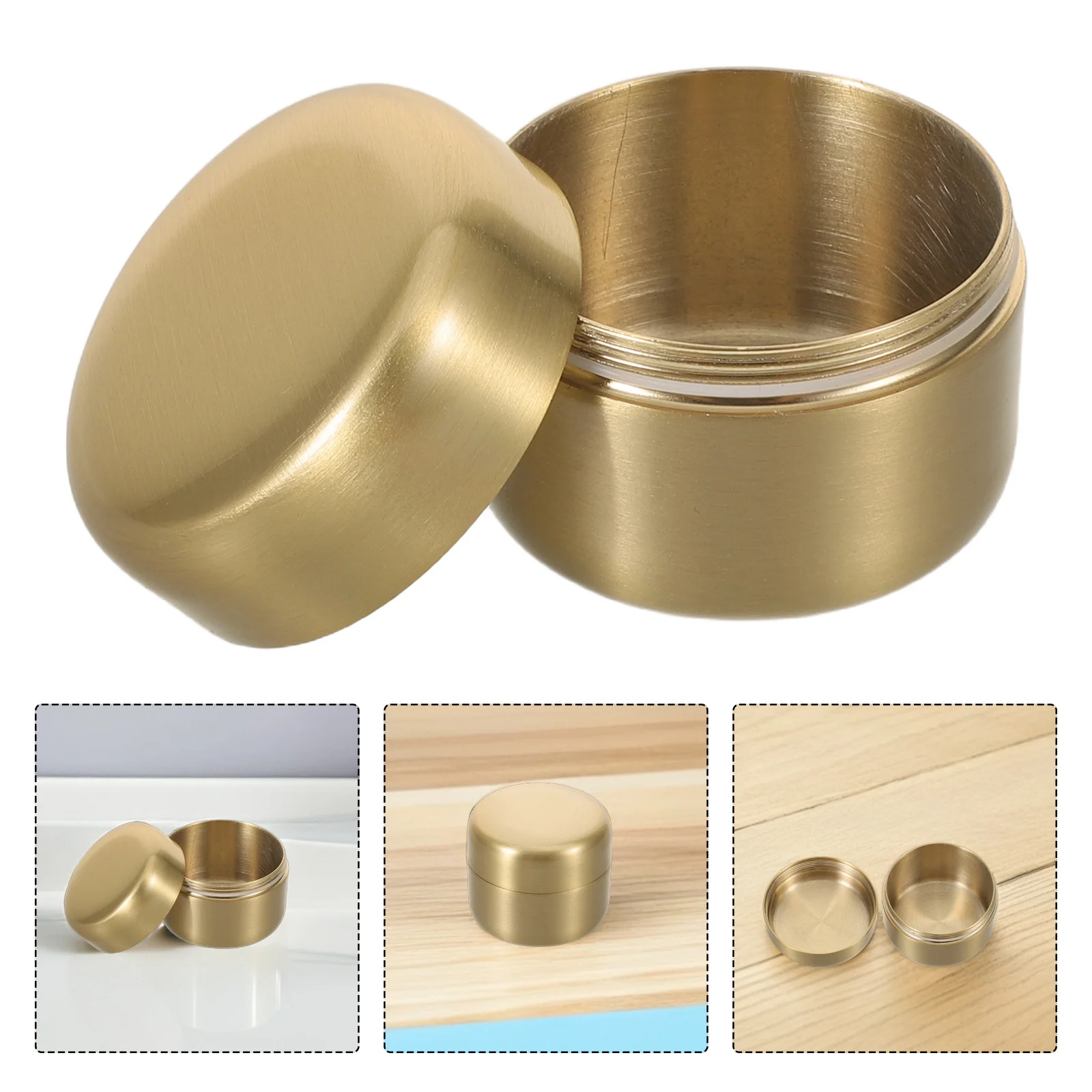 

Round Metal Medicine Storage Box Waterproof Pill Organizer Stainless Steel Compact Airtight Container Travel Pocket Keepsakes