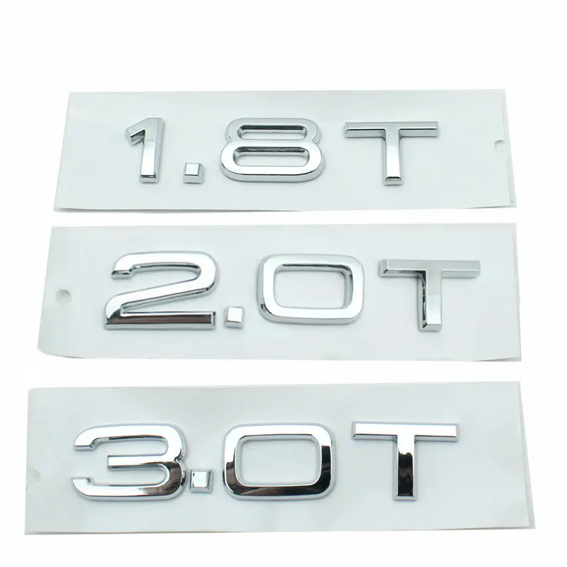 

1.8T 2.0T 3.0T letter logo car stickers for Audi A3 4 5 6 7 Q3 Q5 Q7 TTS TTRS refit car accessories rear trunk decoration label