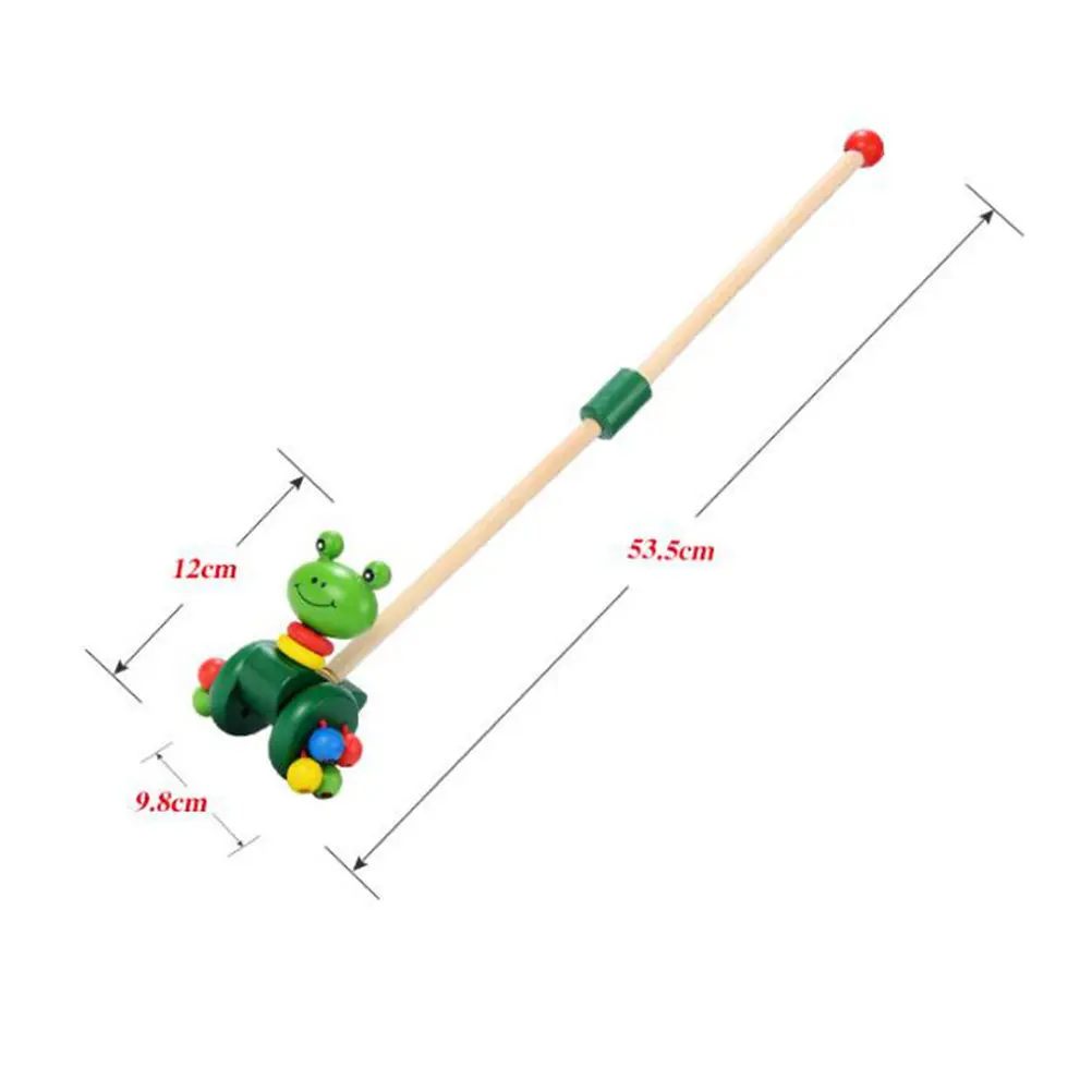 1Pcs Premium Wood Baby Walker Toddlers First Steps Learning Tool Bright Colors Cartoon Shape Round Grip Easy Assembly Wooden