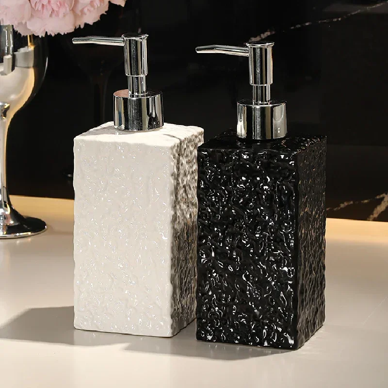 Water Ripple Ceramic Emulsion Bottle Hand Sanitizer Shower Gel Lotion Press Bottle Bathroom Soap Bottle Bathroom Soap Dispenser