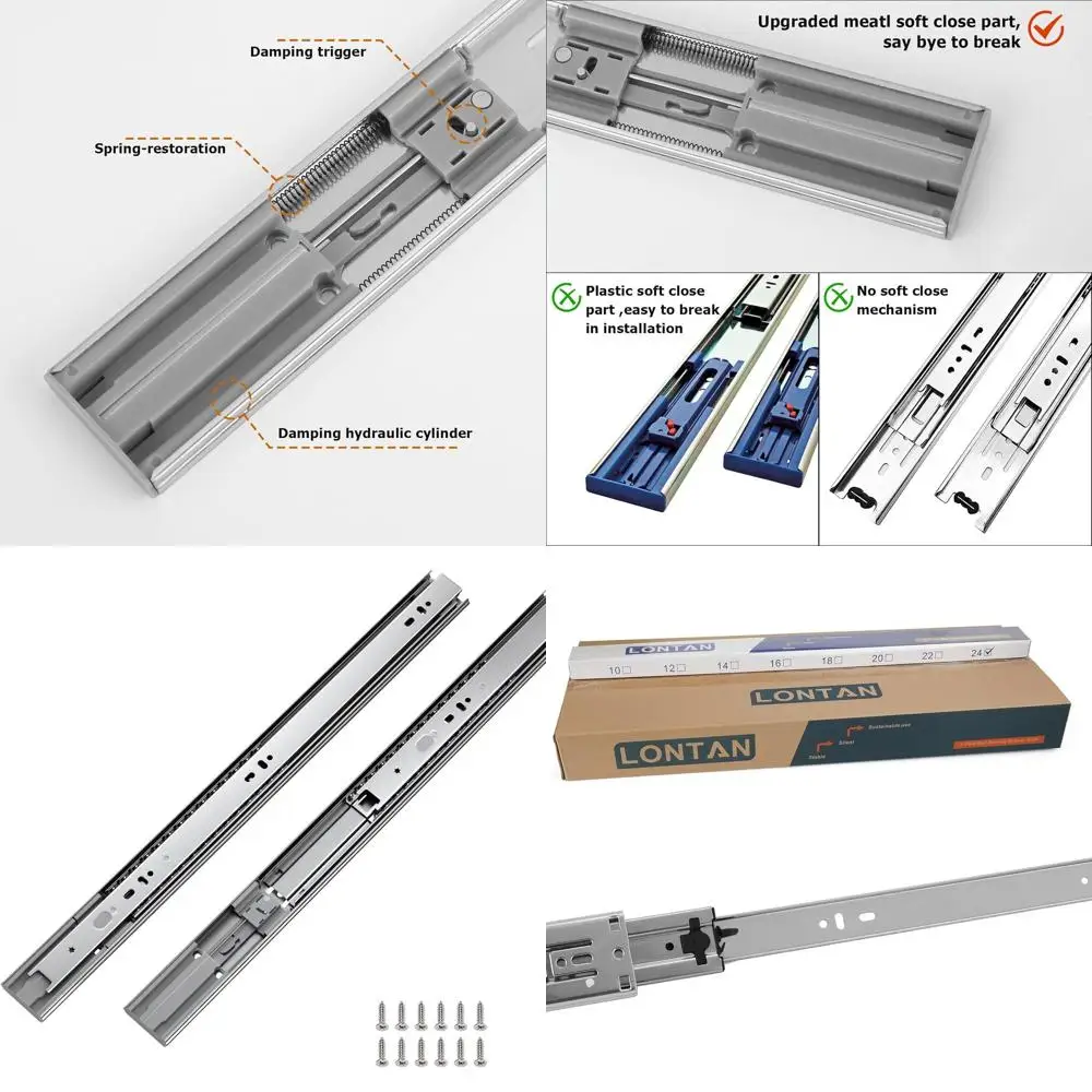 

18 Inch Full Extension Ball Bearing Slides for Kitchen Cabinets, 100lb Capacity