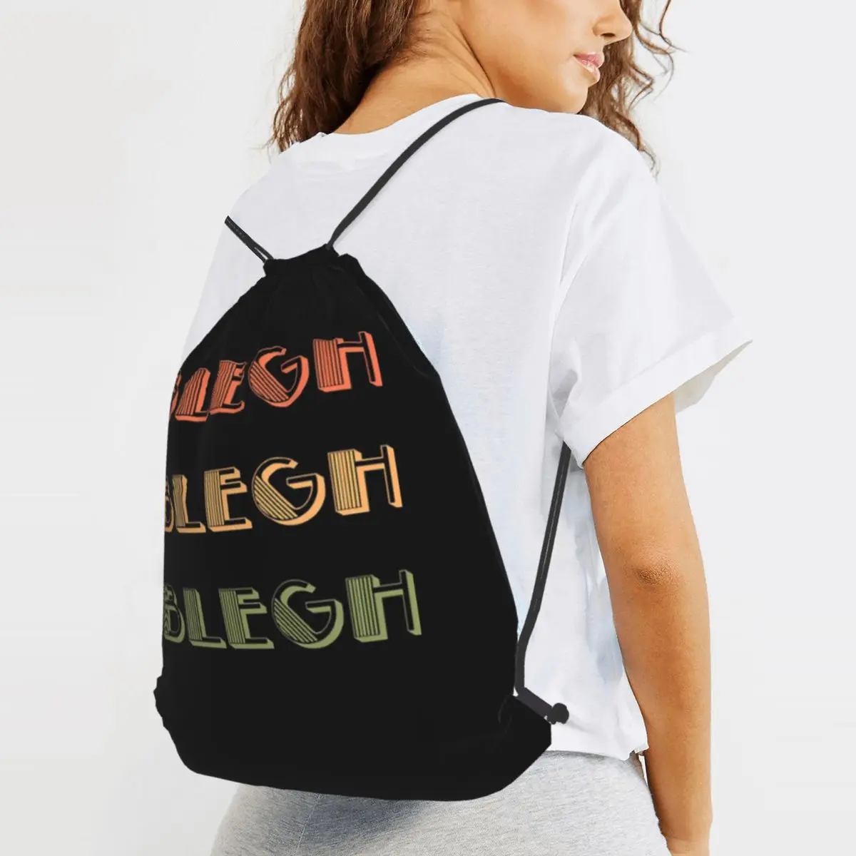 

Blegh Backpacks Fashion Drawstring Bundle Pocket Sports Bag Book Bags for Man Woman Students