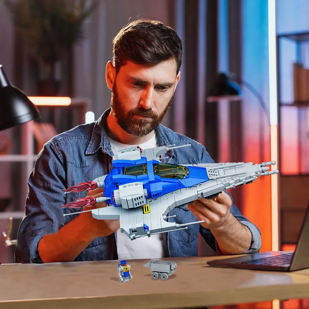 Gobricks moc explorações nave espacial blocos de construção modelo espaço série tijolos diy brinquedo montado para crianças presente