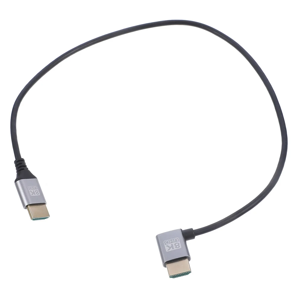

8K Video Cable Left Angled Male To Male Computer Monitor Connector Short Durable Cable For Gaming Pc Laptop Set