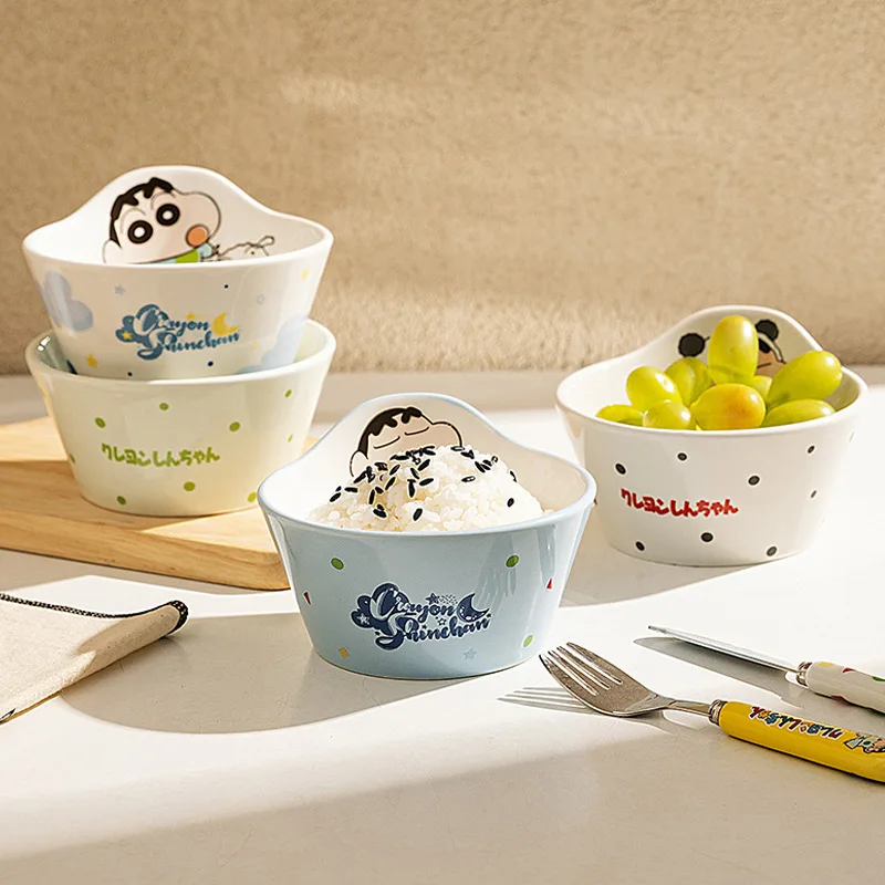 Crayon Shin Chan Ceramic Bowl Home Cute Anime Cartoon Tableware Children'S Rice Bowl Fruit Salad Bowl Rice Bowl Gift