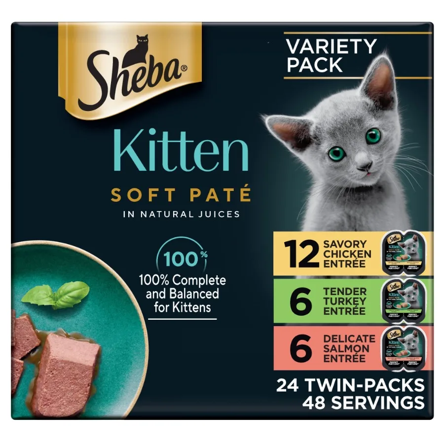

Влажный корм для котят Perfect Portions Kitten Variety Flavors Pate, 2,6 унции, двойная упаковка, 24 шт.