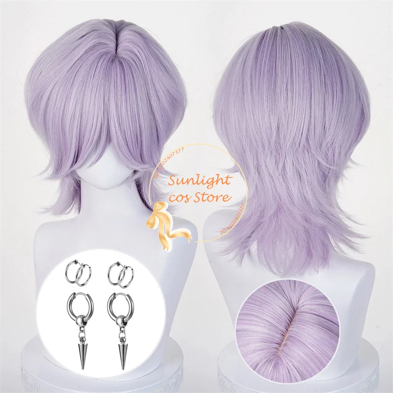 

Saja Boys Mystery Cosplay Wig Purple 38cm Wig Jinu Baby Abby Romance Cosplay Anime Wig For Men Heat Resistant Synthetic Hair