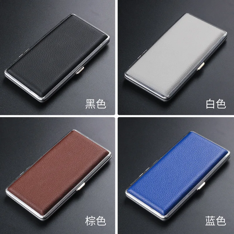 120mm Leather cigarette case Metal iron cigarette case Cigarette accessories